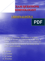 Board Exam Questions For Criminologist: Criminalistics