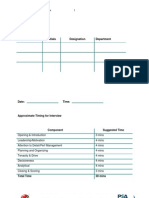 Interviewers' Details: Competency Based Interview 1