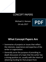 Concept Papers: Michael U. Henson 24 July 2017