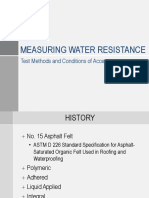 Water Resistive Barriers - Measuring Water Resistance