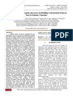 Job Satisfactions of Quantity Surveyors in Building Construction Firms in Dar-Es-Salaam, Tanzania