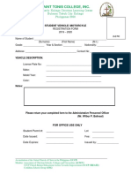 STUDENT Vehicle Form