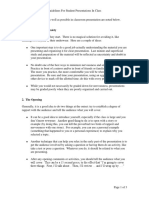 Guidelines For Student Presentations in Class PDF