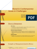 Traditional & Contemporary Issues & Challenges: Presented By: Danish Mehmood Khawaja Khel Roll No: 2019-MBA-02