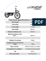 Technical Specifications XTZ 125