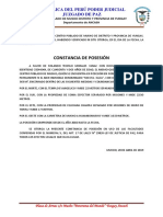 El Juez de Paz Del Centro Poblado de Musho de Distrito y Provincia de Yungay