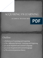 Acquiring Vs Learning