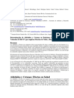 Determinación de Aldehídos y Cetonas en Emisiones de Gases de Escape