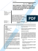 NBR 9511 1997 Cabos Eletricos Raios Minimos de Curvatura para Instalacao e Diametro PDF