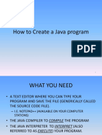 How To Create A Java Program