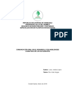 Comunicación Oral en El Desarrollo de Habilidades Cognitivas de Los Estudiantes