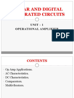 Linear and Digital Integrated Circuits: Uni T - 1 Operati Onal Ampli Fier