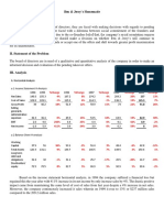 Ben & Jerry's Homemade I. Point of View: A.1 Income Statement H-Analysis