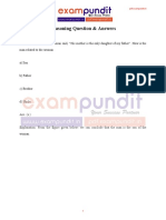 Reasoning Question & Answers: WWW - Exampundit.in PDF - Exampundit.in