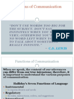 Functions of Communication