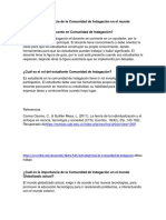 Cuál Es La Importancia de La Comunidad de Indagación en El Mundo Globalizado Actual