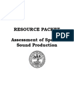 Assessment of Speech - Sound Production PDF