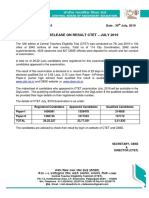 Prees Note CTET Result July 2019