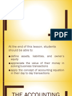 Chapter 7 The Accounting Equation