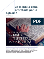 ACIPRENSA - Por Qué La Biblia Debe Ser Interpretada Por La Iglesia