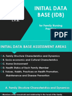 Initial Data Base (Idb) : For Family Nursing Practice