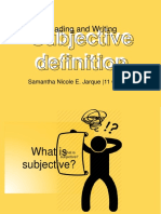 Subjective Definition