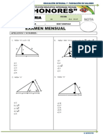 Examen Mensual de Geometria 4° Sec. 2019 Honores