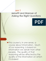 Benefits and Manners of Asking The Right Questions