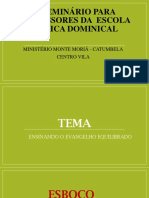 1º Seminário para Professores Da Escola Bíblica Dominical