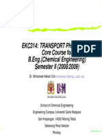 EKC314 Transport Phenomena