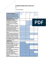 Learning Disabilities Checklist Traducida