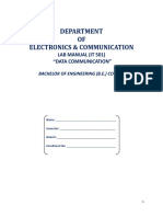 Department OF Electronics & Communication: Lab Manual (It 501) " Data Communication"