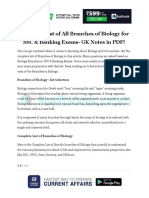 Complete List of All Branches of Biology For SSC & Banking Exams-GK Notes in PDF!