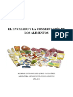 El Envasado y La Conservación de Los Alimentos