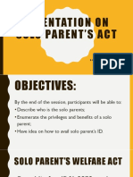 Orientation On Solo Parent's Act