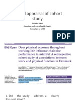 Critical Appraisal of Cohort Study