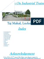 Presentation On Industrial Training: Taj Mahal, Lucknow