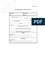 Reimbursement Expense Receipt