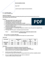 To Determine The Energy Content in The Sample of Food