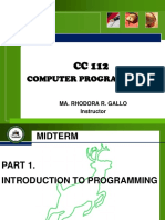 Computer Programming 1: Ma. Rhodora R. Gallo Instructor