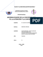 Alteraciones de La Conciencia Del Yo Atención y Conciencia