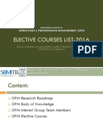 Elective Courses List-2016: Akbar Adhiutama PH.D (Head of OPM Research Interest Group)