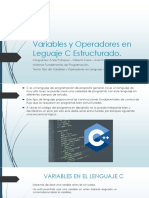 Variables y Operadores en Leguaje C Estructurado