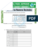 Ficha Que Son Los Numeros Decimales para Tercero de Primaria