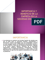 Importancia y Beneficio de La Empresa en La Sociedad Dominicana