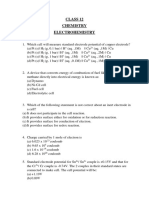 Class 12 Electrochemistry Questions