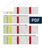 Jadwal Nama Sesuai Pengangkatan