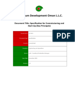 SP-2113 - Specification For Commissioning and Start-Up (Key Principals)