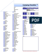 Camping Checklist Camping Checklist : Clothing Shelter Trip Details