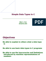 Simple Data Types in C: Alan L. Cox Alc@rice - Edu